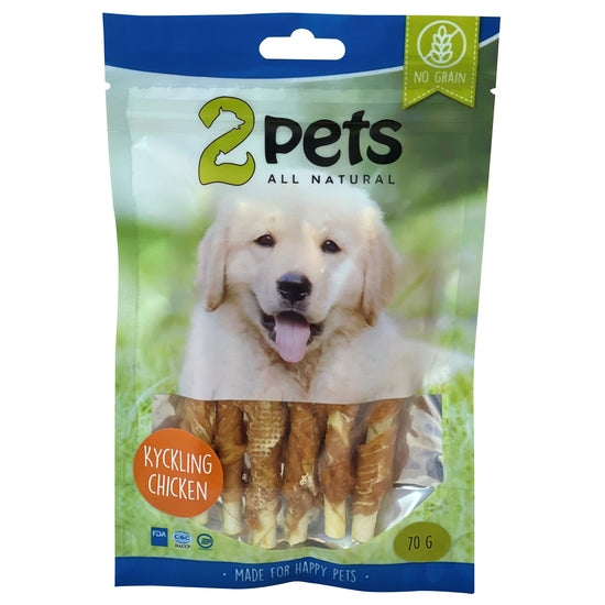 2pets Tuggpinne m kycklingfilé 12cm 6-pack, 70g