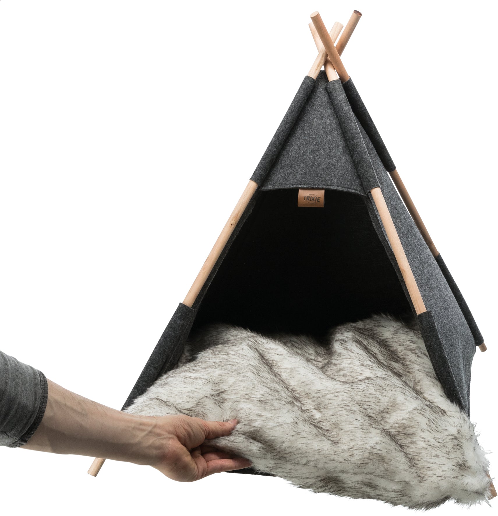 Tipi tält, filt, 55 × 65 × 55 cm, antracit