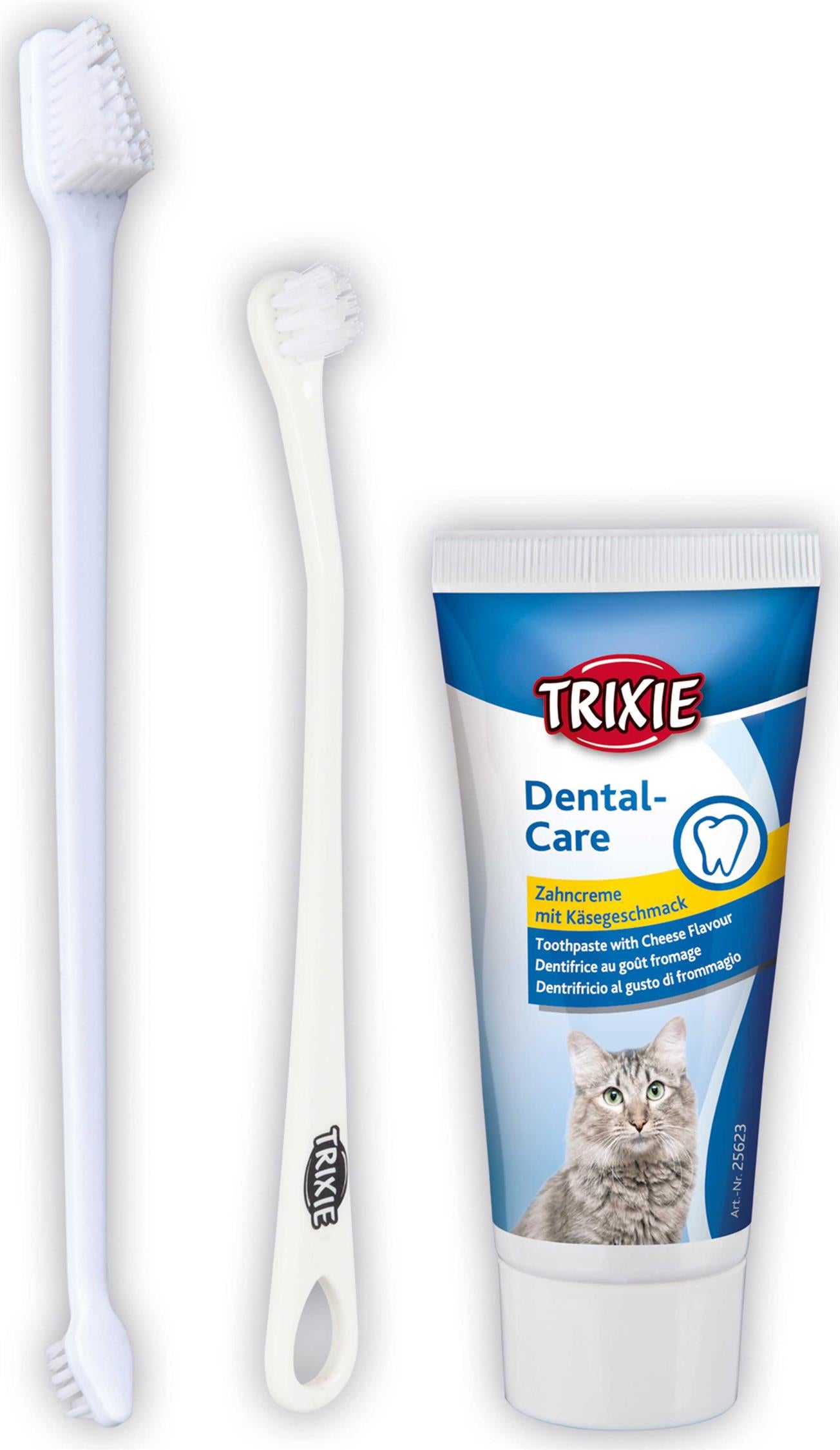 Tandvårdsset katt m tandkräm, 2 tandborstar