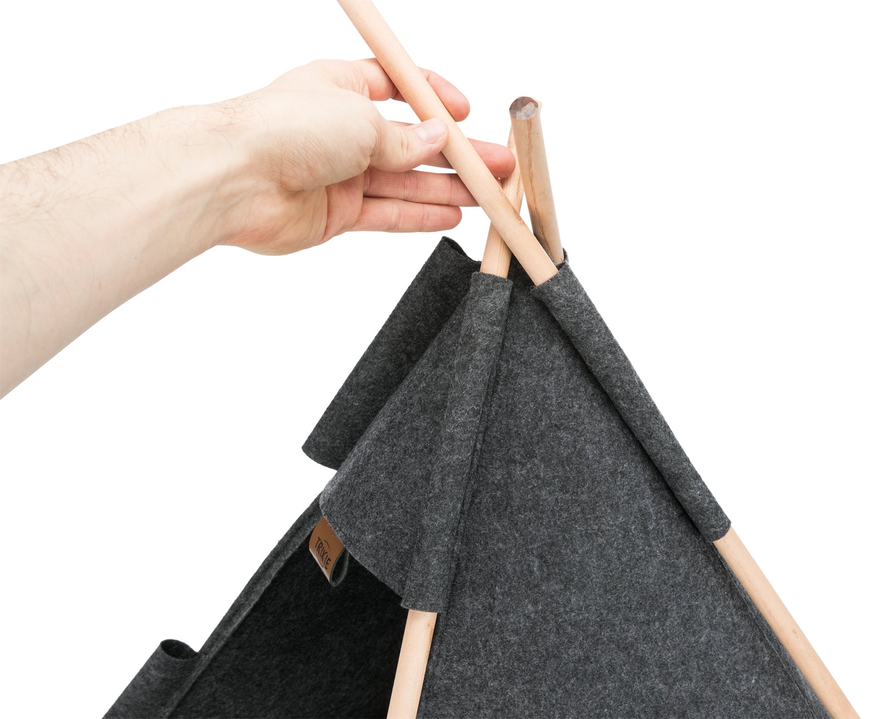 Tipi tält, filt, 55 × 65 × 55 cm, antracit