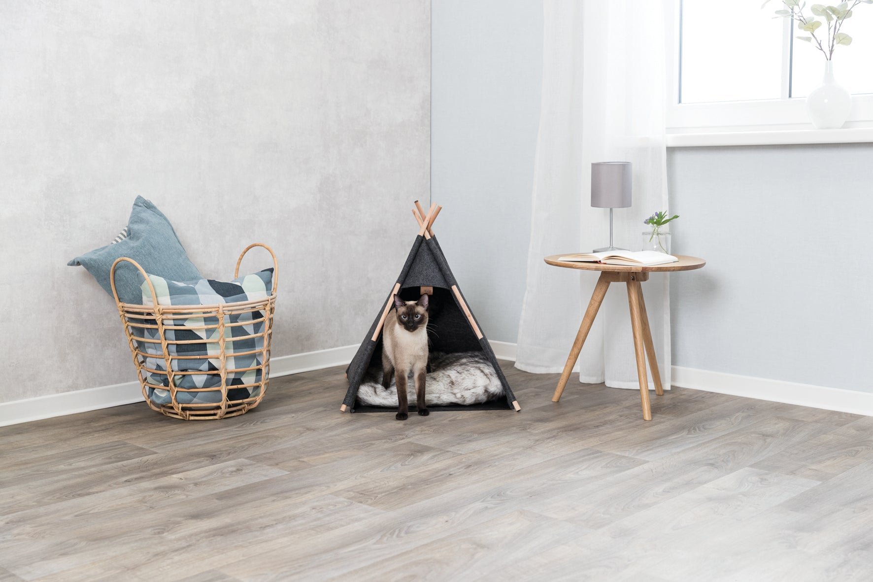 Tipi tält, filt, 55 × 65 × 55 cm, antracit